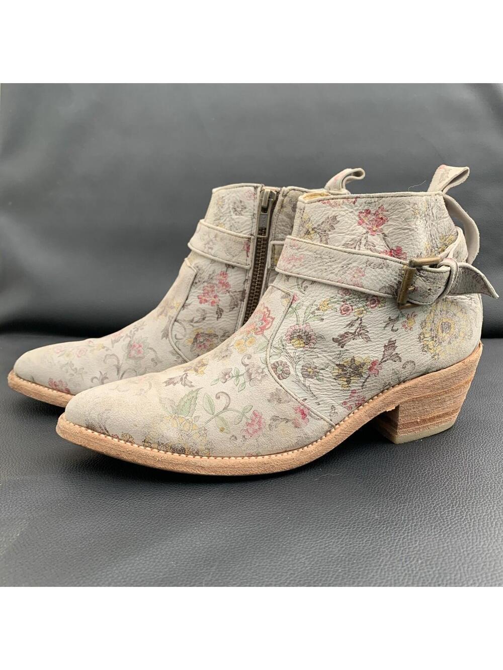 Free People Genuine Leather Boots Sz 8 Faryl Robin Caldera Floral Western